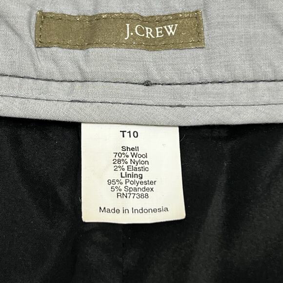 J. Crew Women's Trouser Pants Size 10 Tall Campbell Wool Blend Straight Leg Gray - Picture 4 of 10